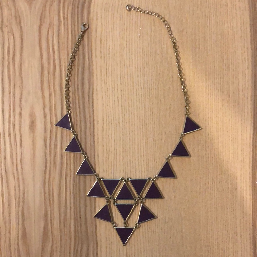 Purple, geometric necklace